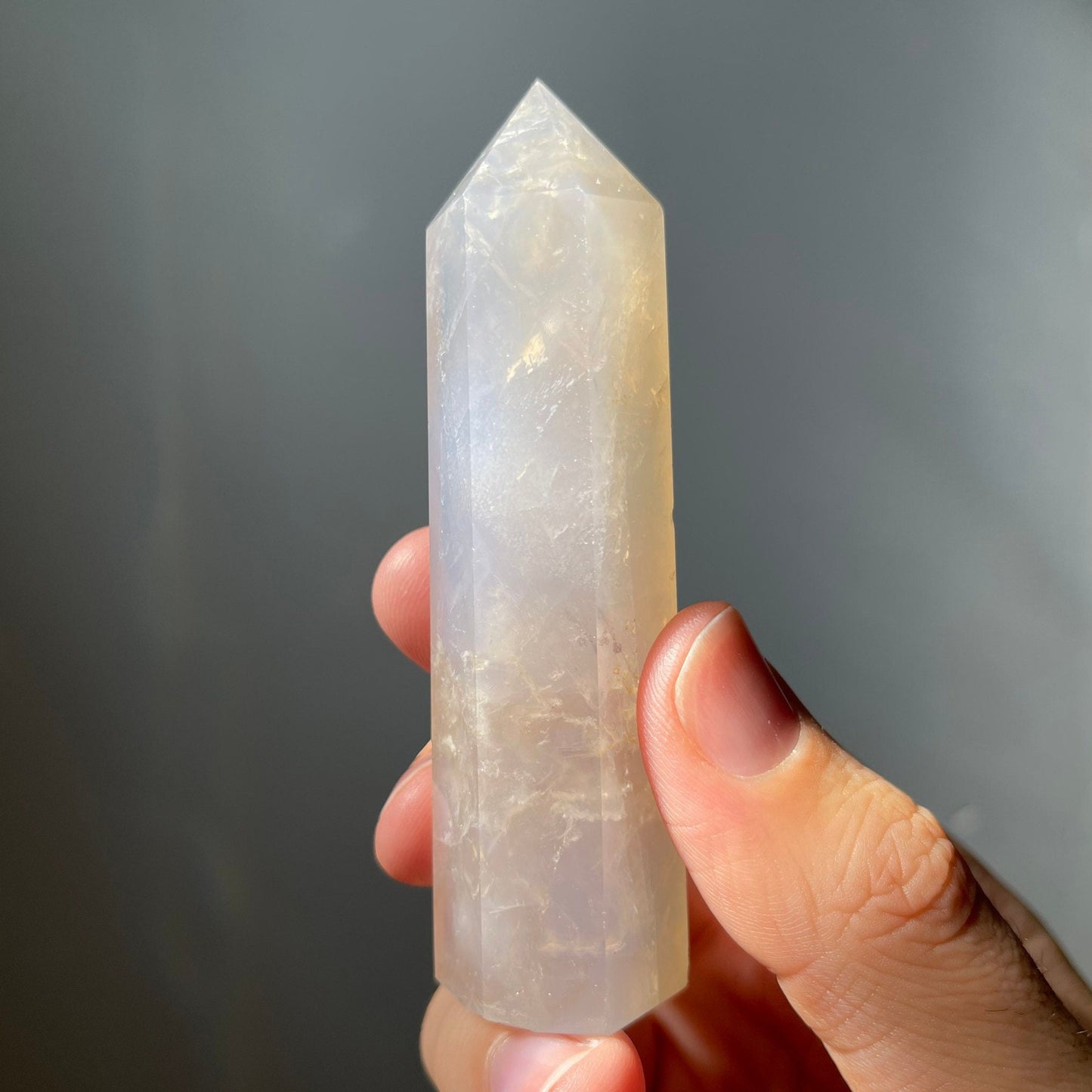 Blue Rose Quartz Crystal Tower | Crystal Point | Meditation & Healing Wand