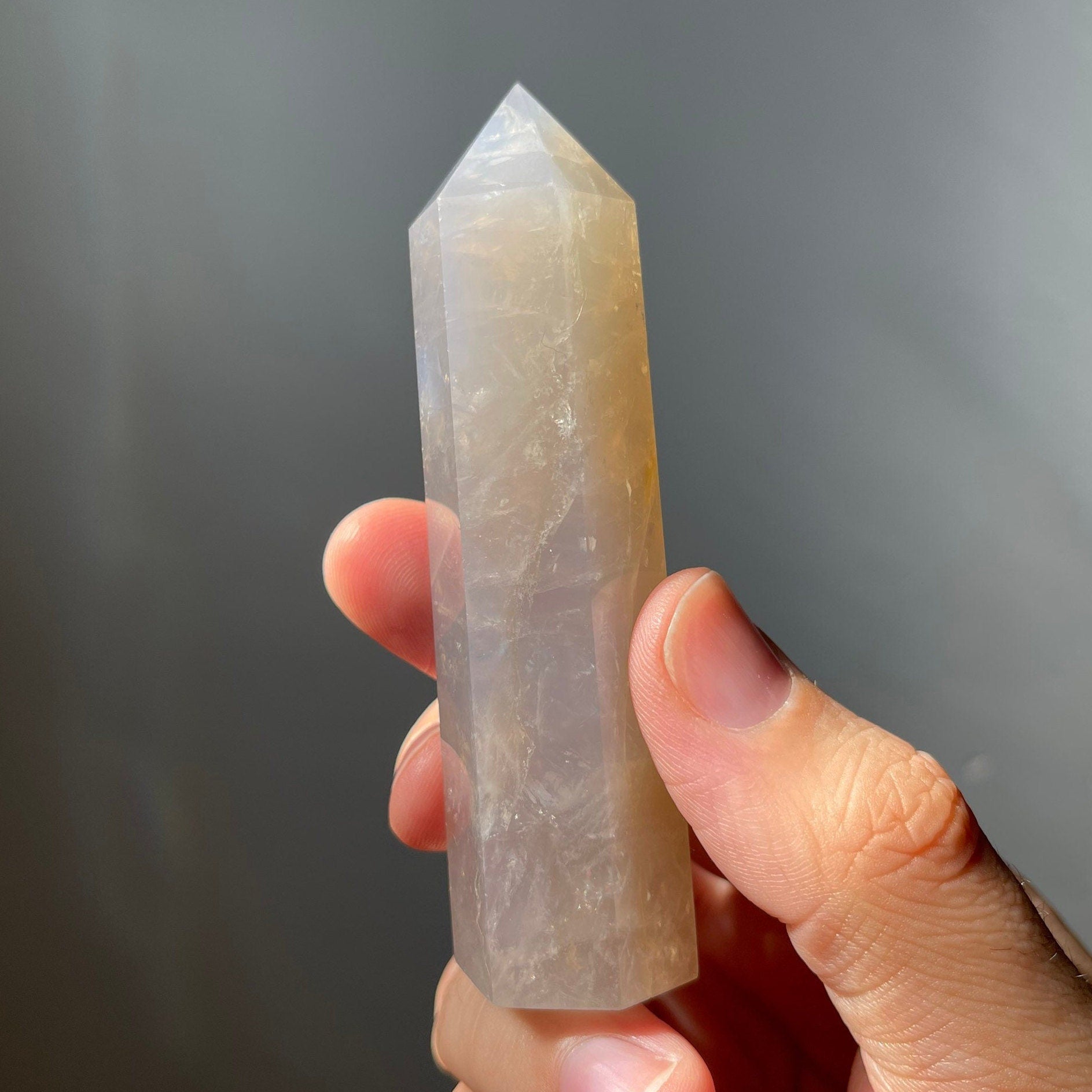 Blue Rose Quartz Crystal Tower | Crystal Point | Meditation & Healing Wand