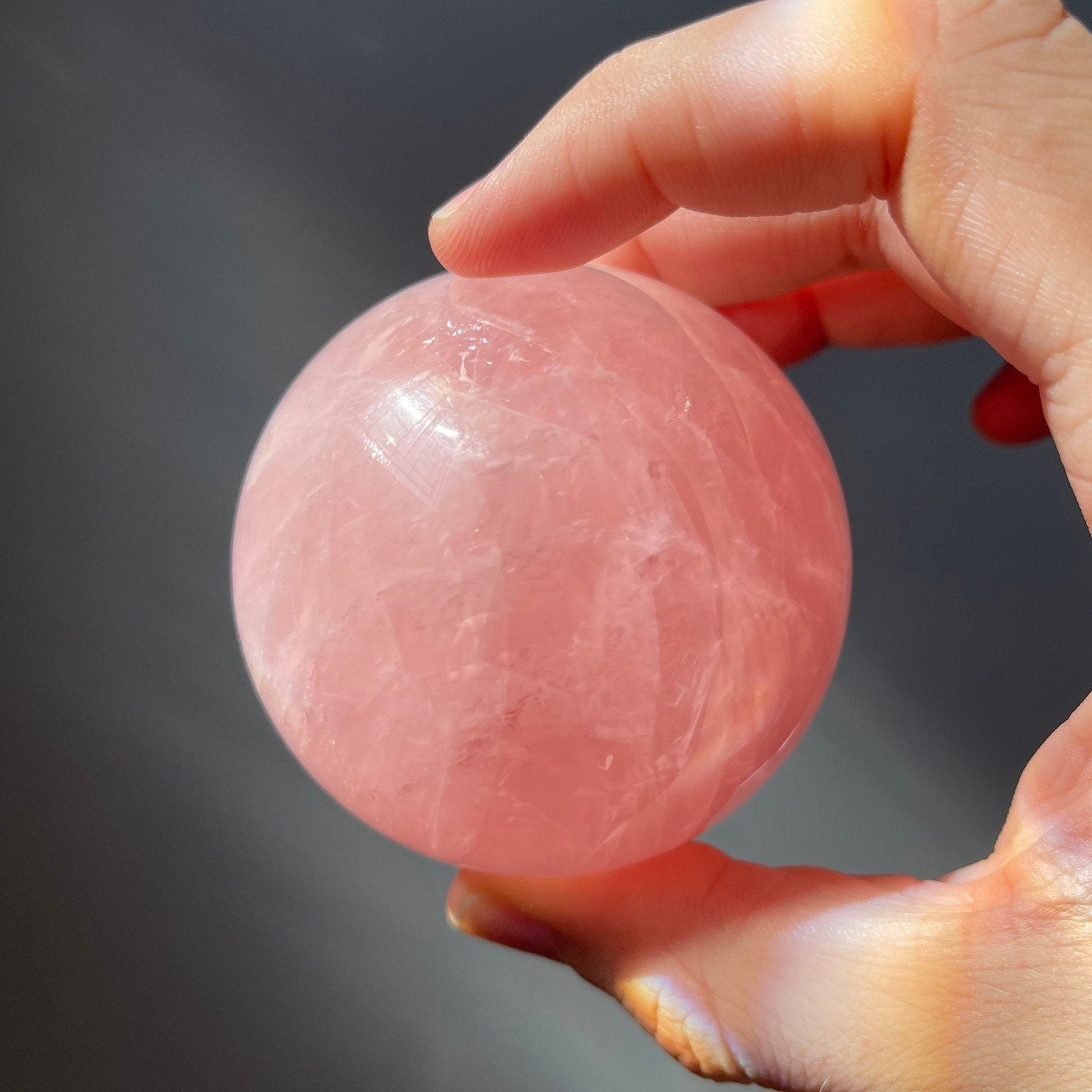 Star Rose Quartz Sphere | Rainbows | Crystal Ball | Crystal Healing