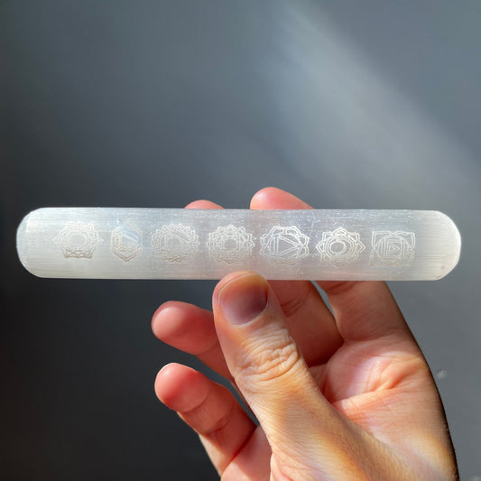 Beautiful Satin Spar (Selenite) Chakra Wand | Very Shiny | Purifying