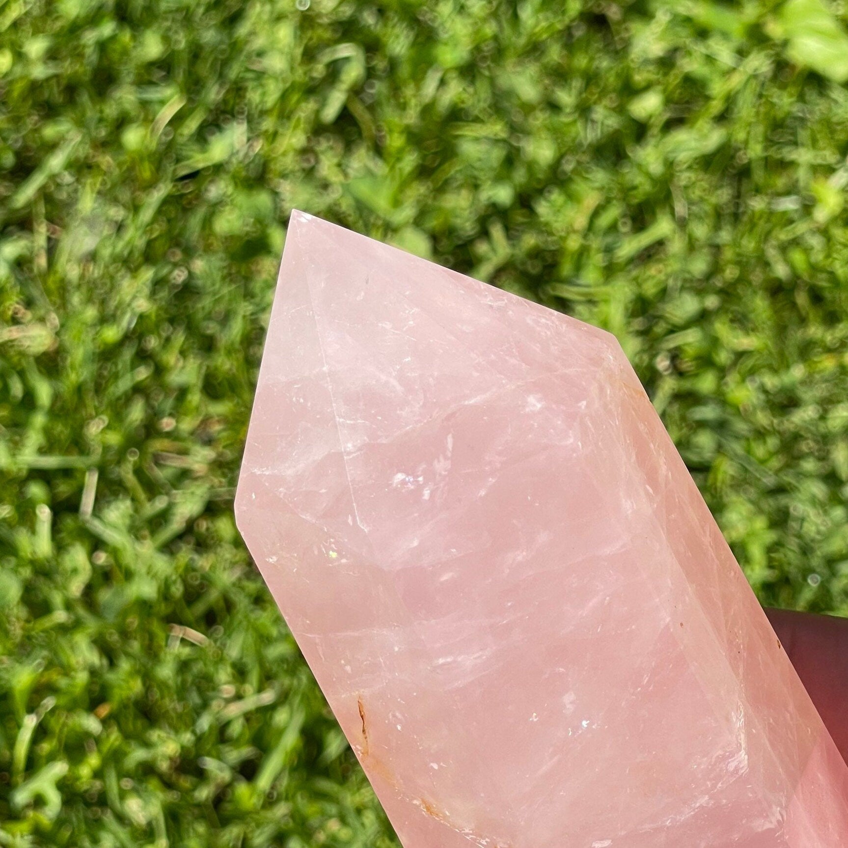 Large Rose Quartz Double Terminated Crystal Tower | Double Point | Hand Carved | Meditation & Healing Crystal Wand