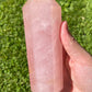 Large Rose Quartz Double Terminated Crystal Tower | Double Point | Hand Carved | Meditation & Healing Crystal Wand
