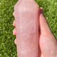 Large Rose Quartz Double Terminated Crystal Tower | Double Point | Hand Carved | Meditation & Healing Crystal Wand