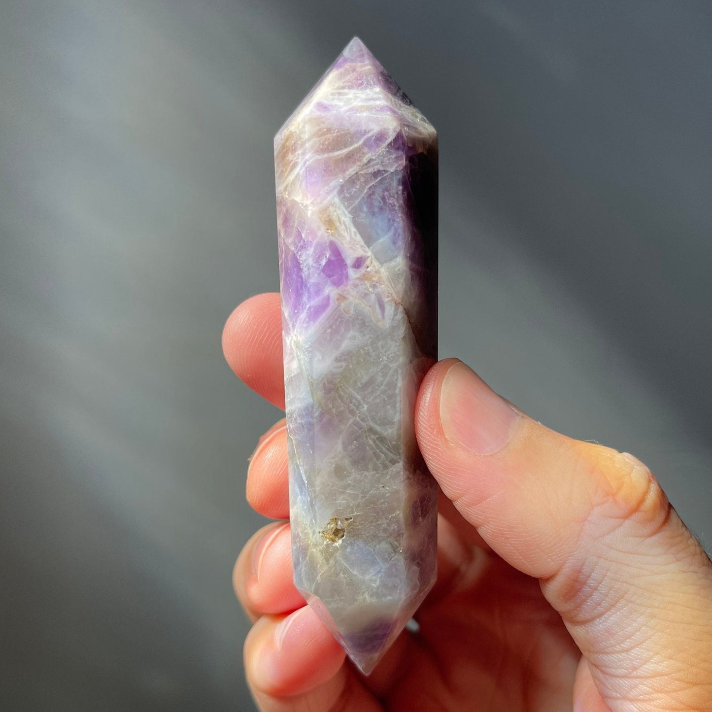 Dream Amethyst Double Terminated Crystal Tower | Chevron Amethyst | Crystal Point | Healing & Meditation Wand