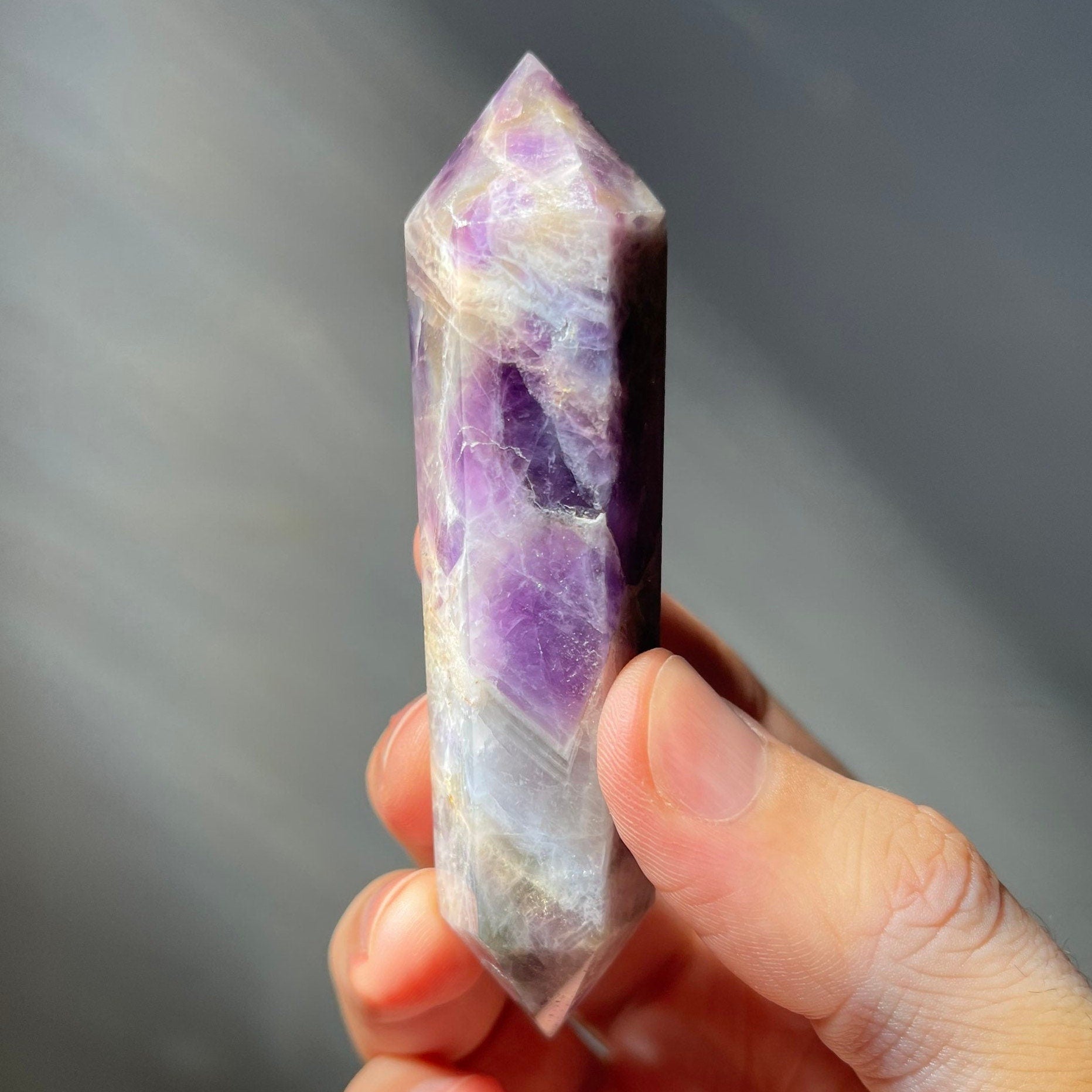 Dream Amethyst Double Terminated Crystal Tower | Chevron Amethyst | Crystal Point | Healing & Meditation Wand