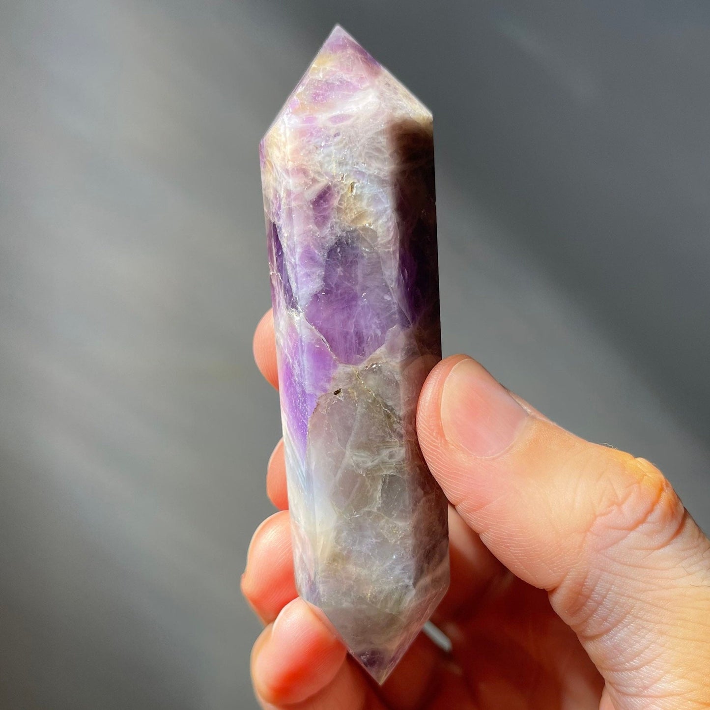 Dream Amethyst Double Terminated Crystal Tower | Chevron Amethyst | Crystal Point | Healing & Meditation Wand