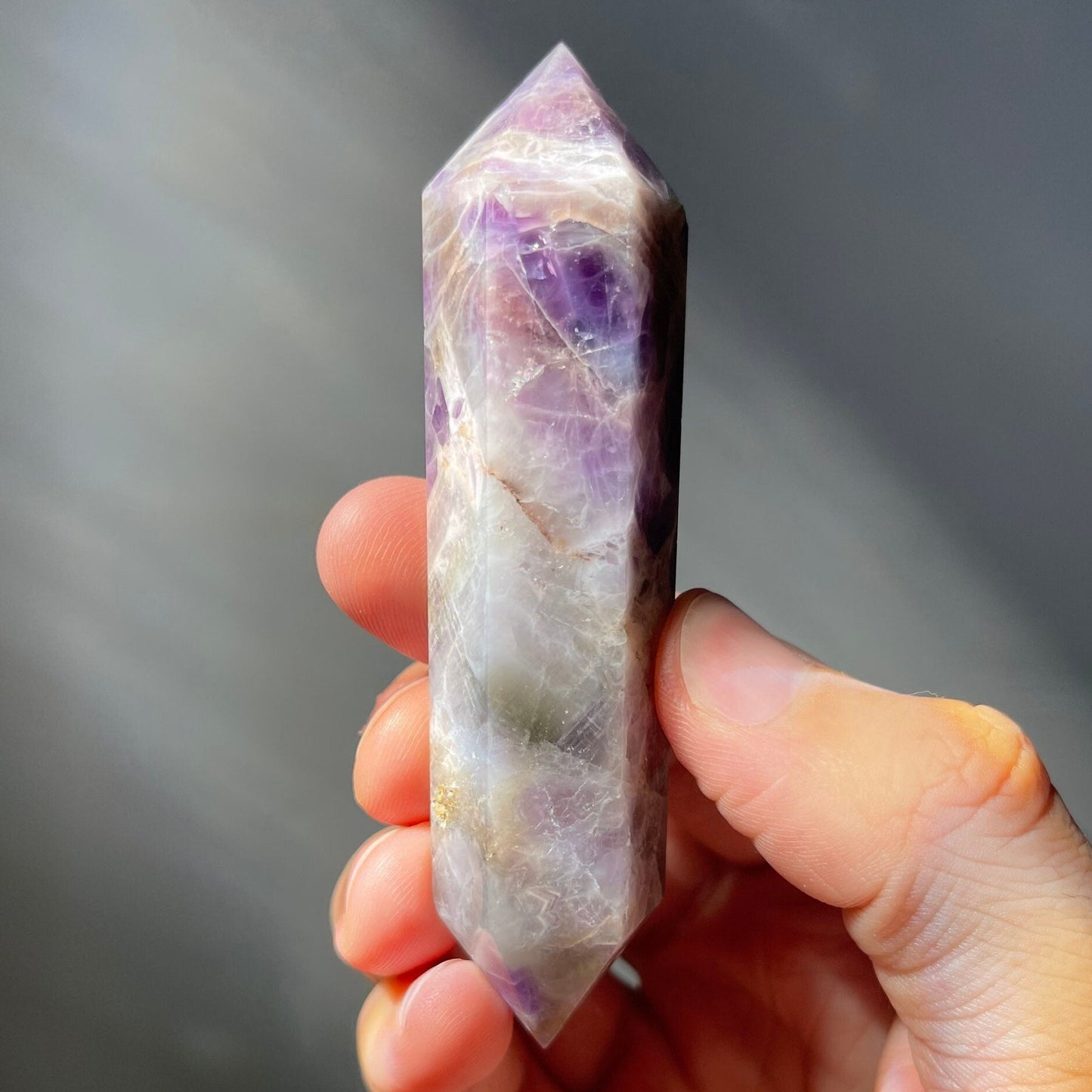 Dream Amethyst Double Terminated Crystal Tower | Chevron Amethyst | Crystal Point | Healing & Meditation Wand