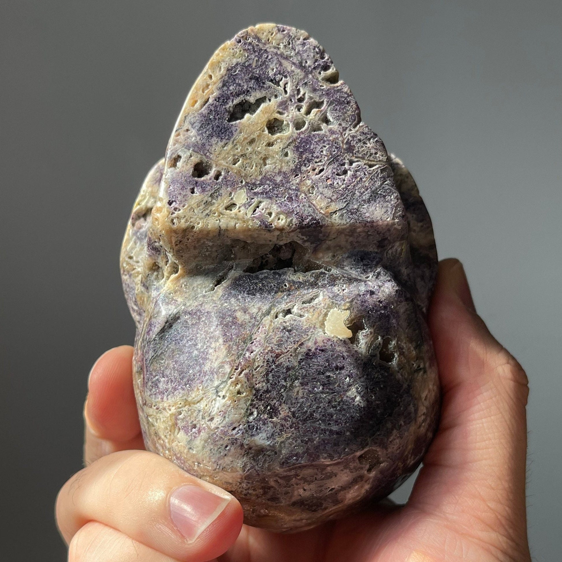 Beautiful Purple Sphalerite Crystal Skull | Hand Carved | Meditation Crystal