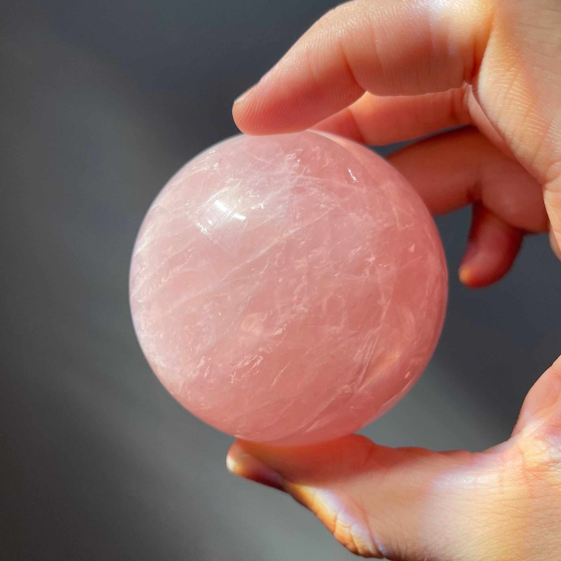 Star Rose Quartz Sphere | Rainbows | Crystal Ball | Crystal Healing