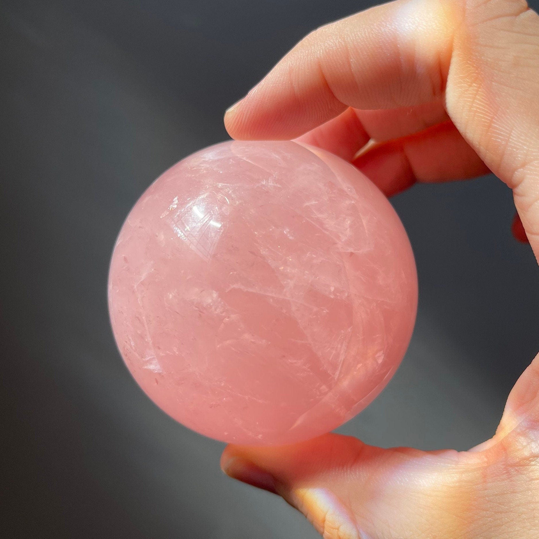 Star Rose Quartz Sphere | Rainbows | Crystal Ball | Crystal Healing