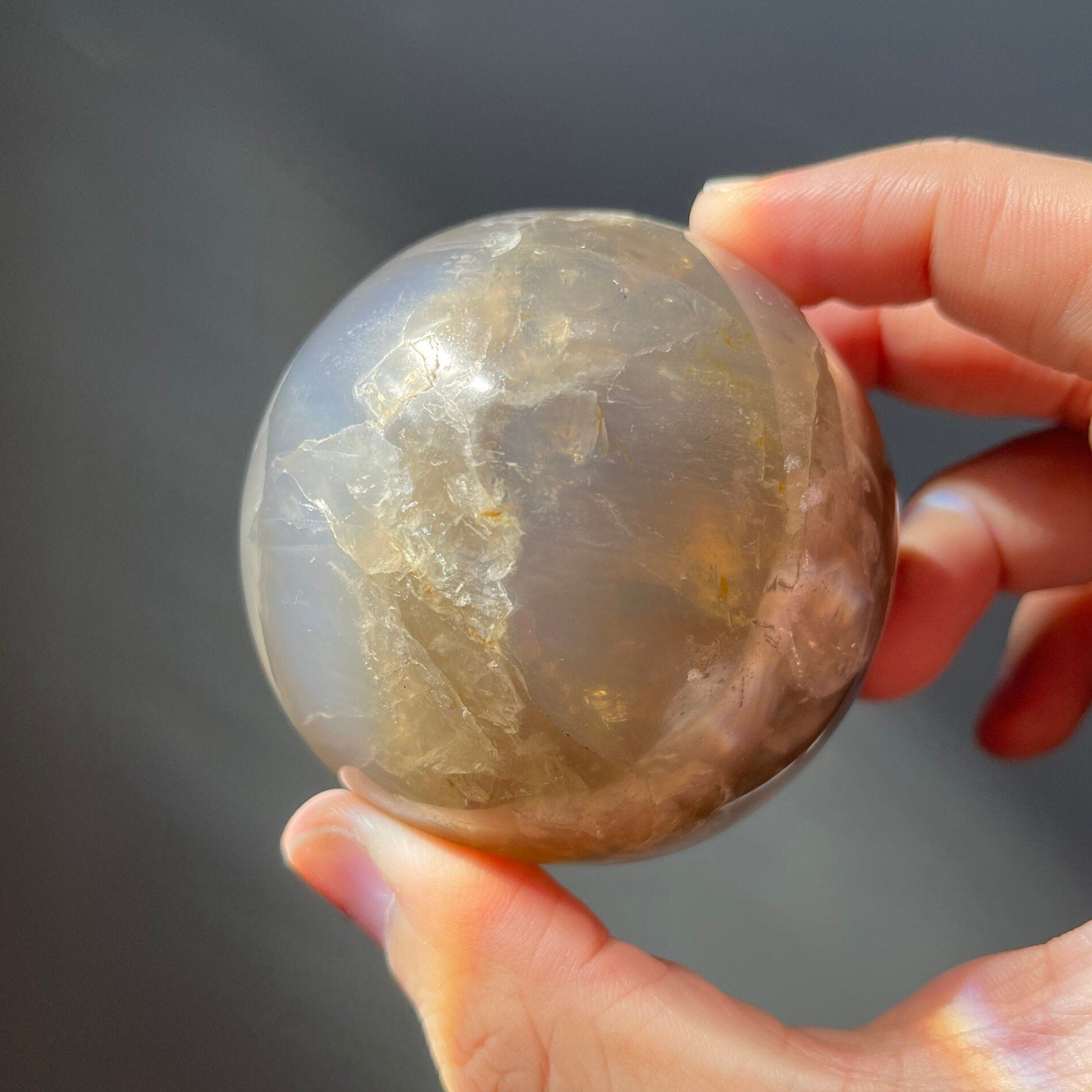 Blue Rose Quartz Sphere | Hand Carved | Crystal Ball | Crystal Healing