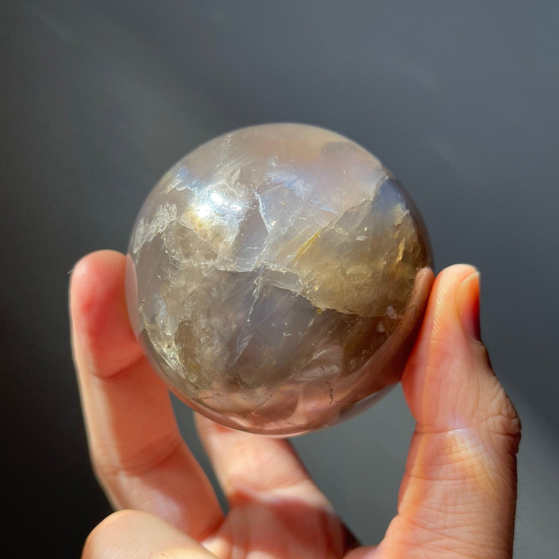 Blue Rose Quartz Sphere | Hand Carved | Crystal Ball | Crystal Healing