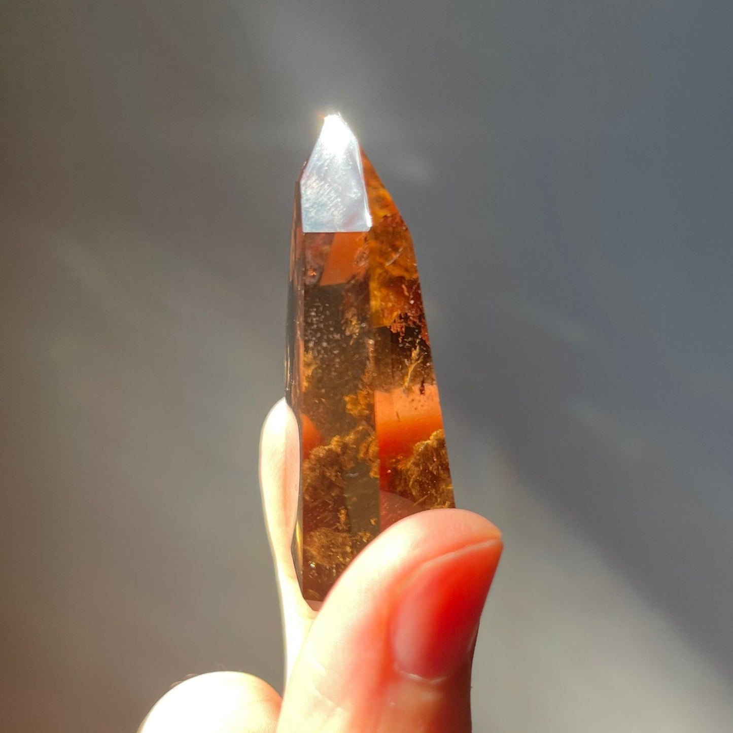 Genuine Smoky Citrine Tower with Garden Quartz | From Brazil | Rainbows | Crystal Wand | Healing & Crystal Point