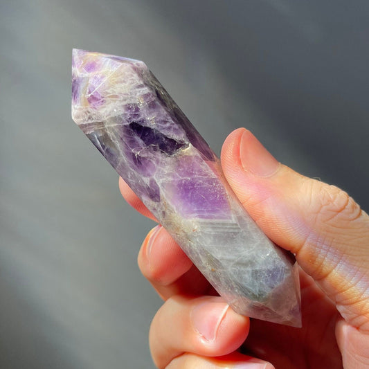 Dream Amethyst Double Terminated Crystal Tower | Chevron Amethyst | Crystal Point | Healing & Meditation Wand