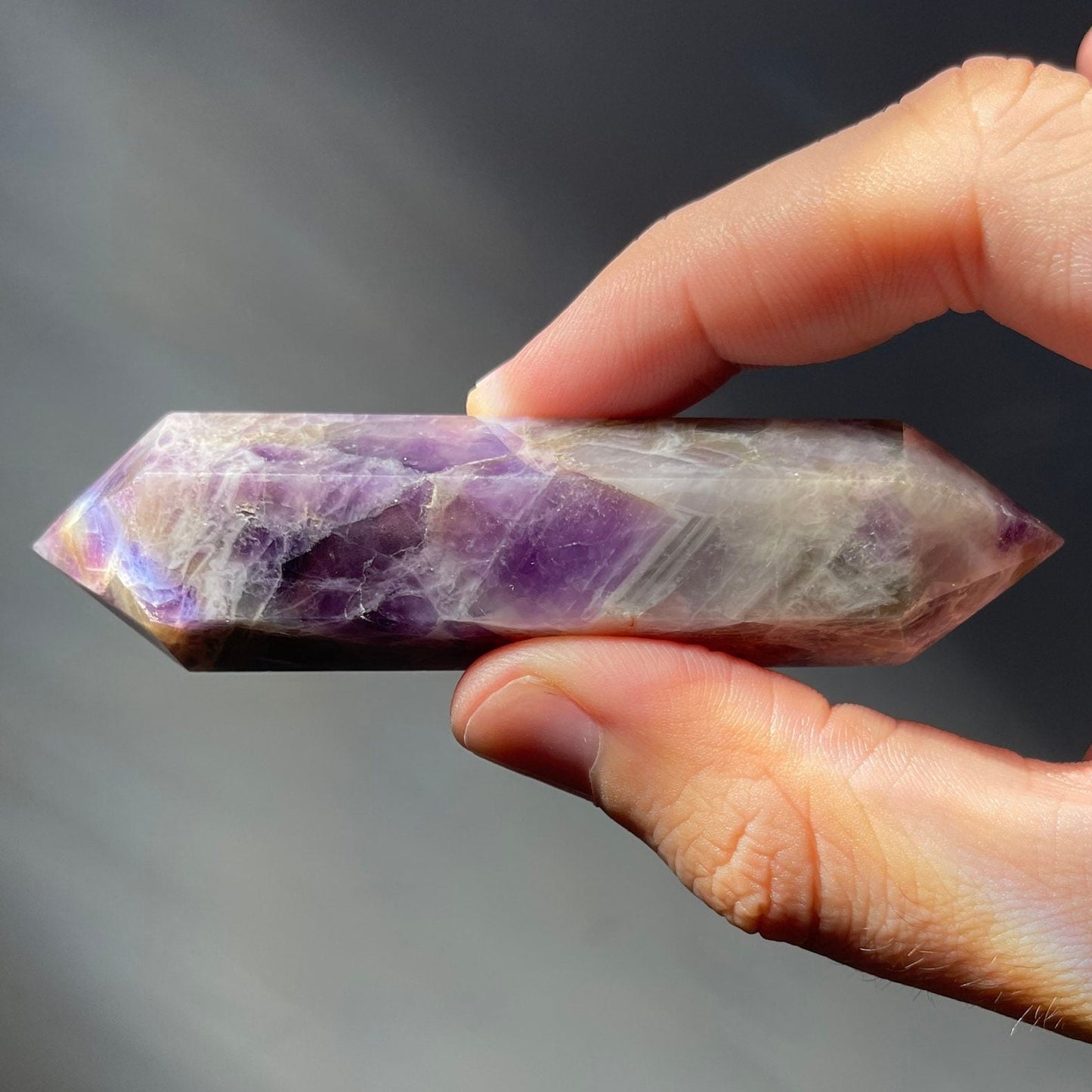 Dream Amethyst Double Terminated Crystal Tower | Chevron Amethyst | Crystal Point | Healing & Meditation Wand