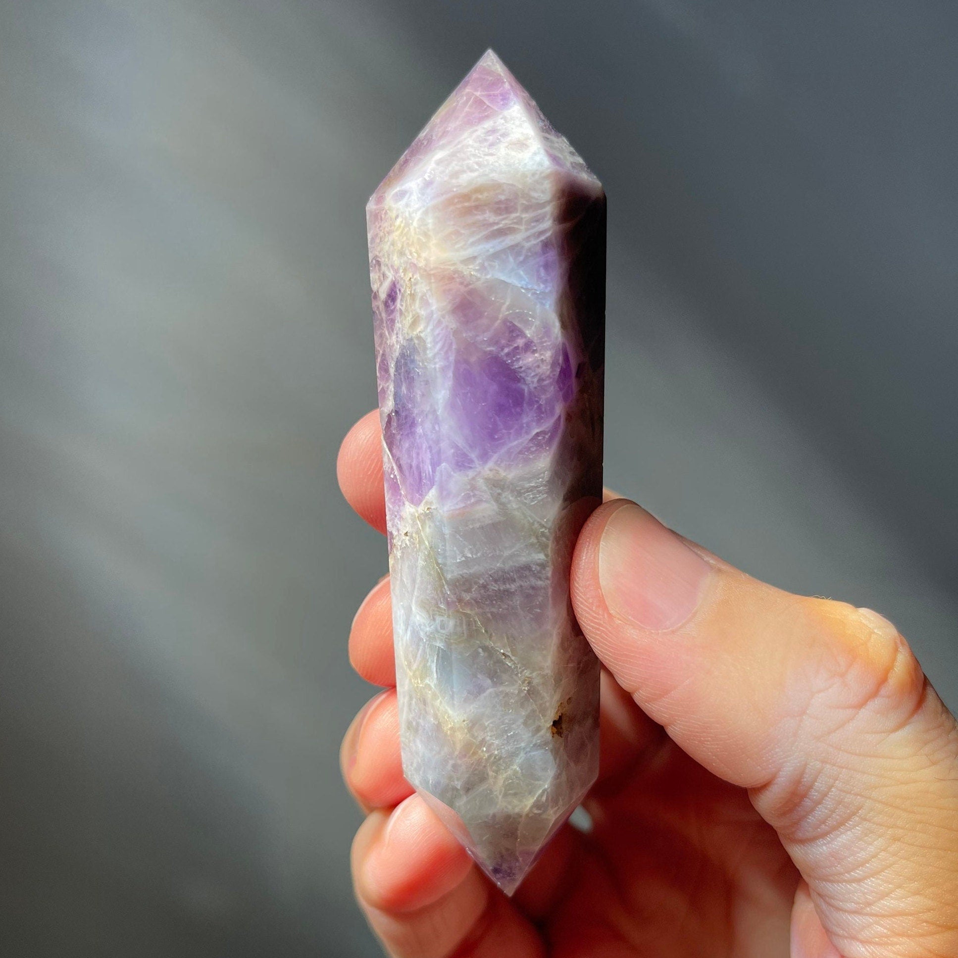 Dream Amethyst Double Terminated Crystal Tower | Chevron Amethyst | Crystal Point | Healing & Meditation Wand