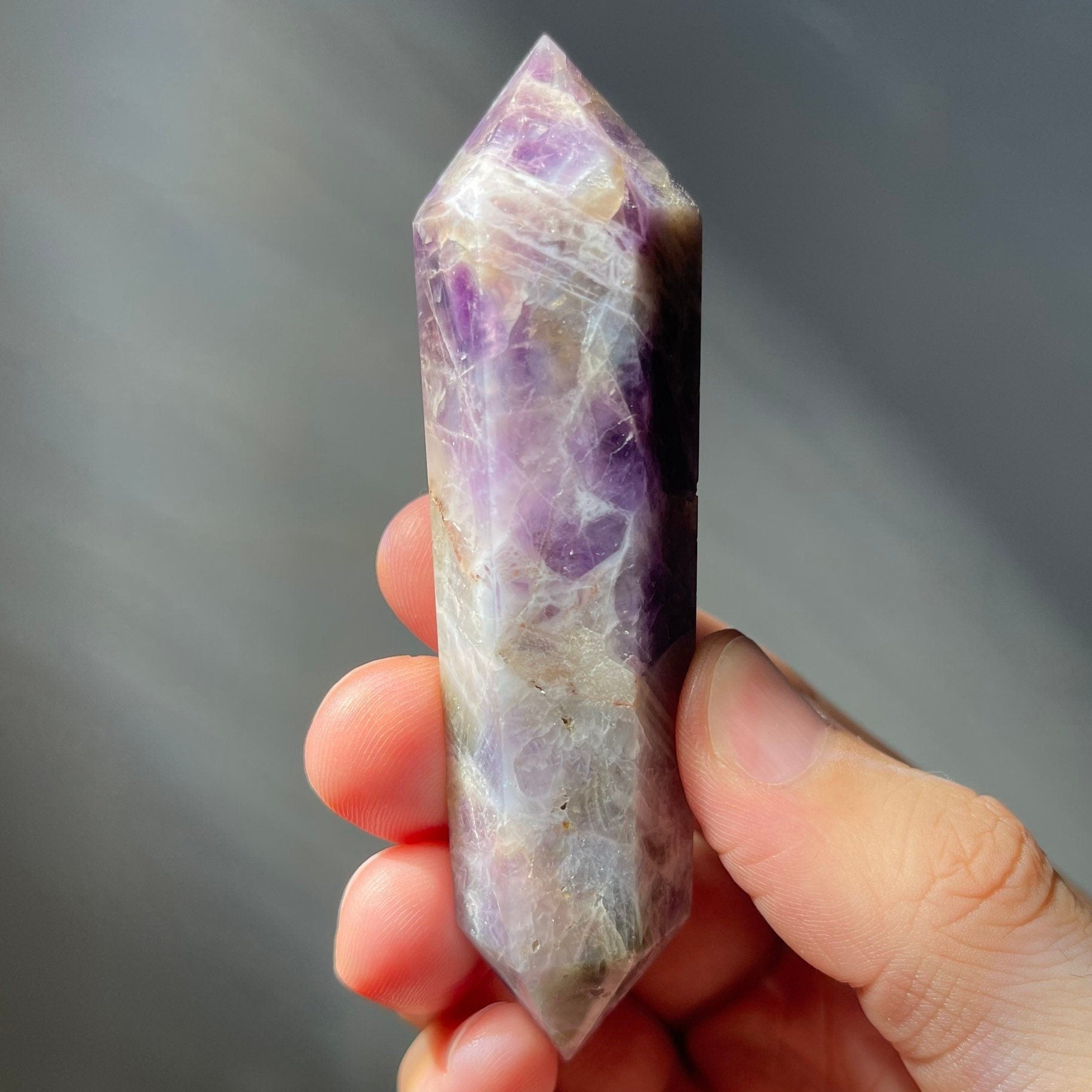 Dream Amethyst Double Terminated Crystal Tower | Chevron Amethyst | Crystal Point | Healing & Meditation Wand