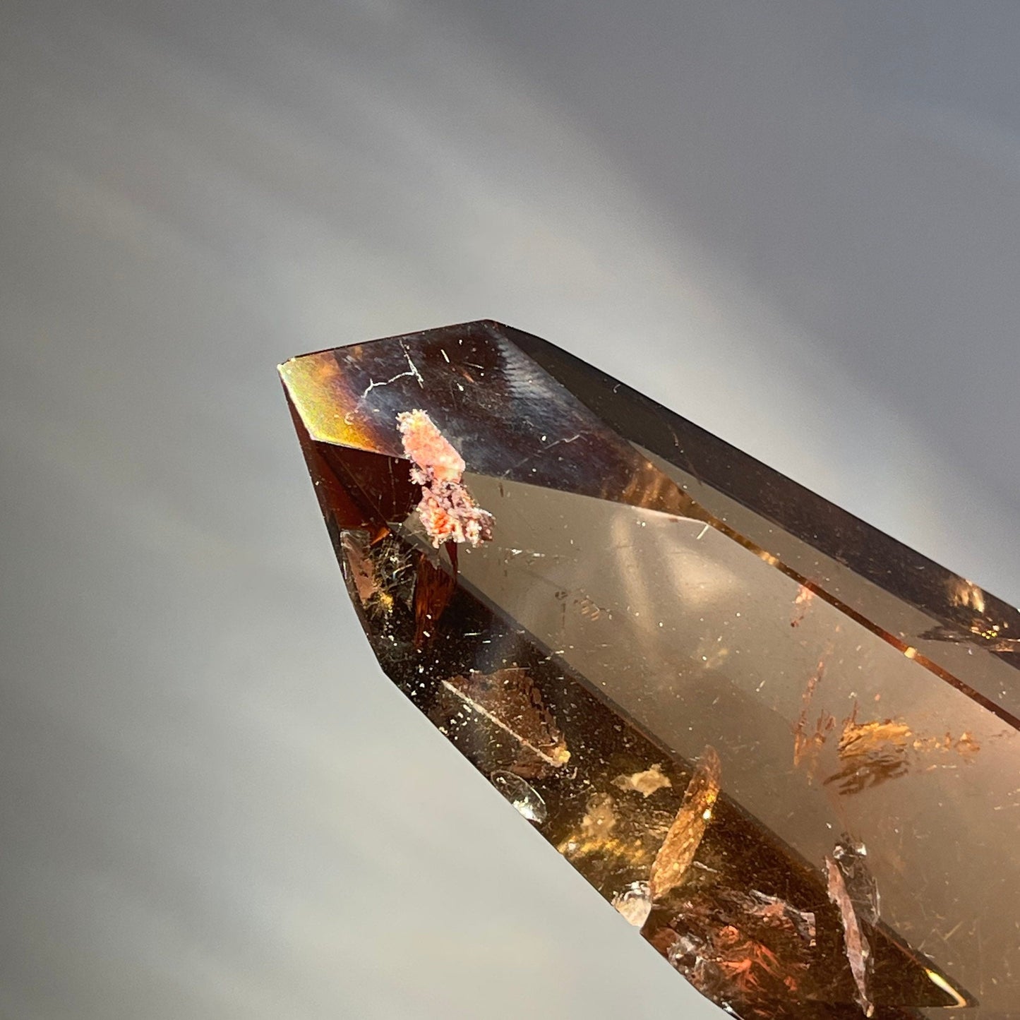 Genuine Smoky Citrine Tower with Garden Quartz | From Brazil | Rainbows | Crystal Wand | Healing & Crystal Point