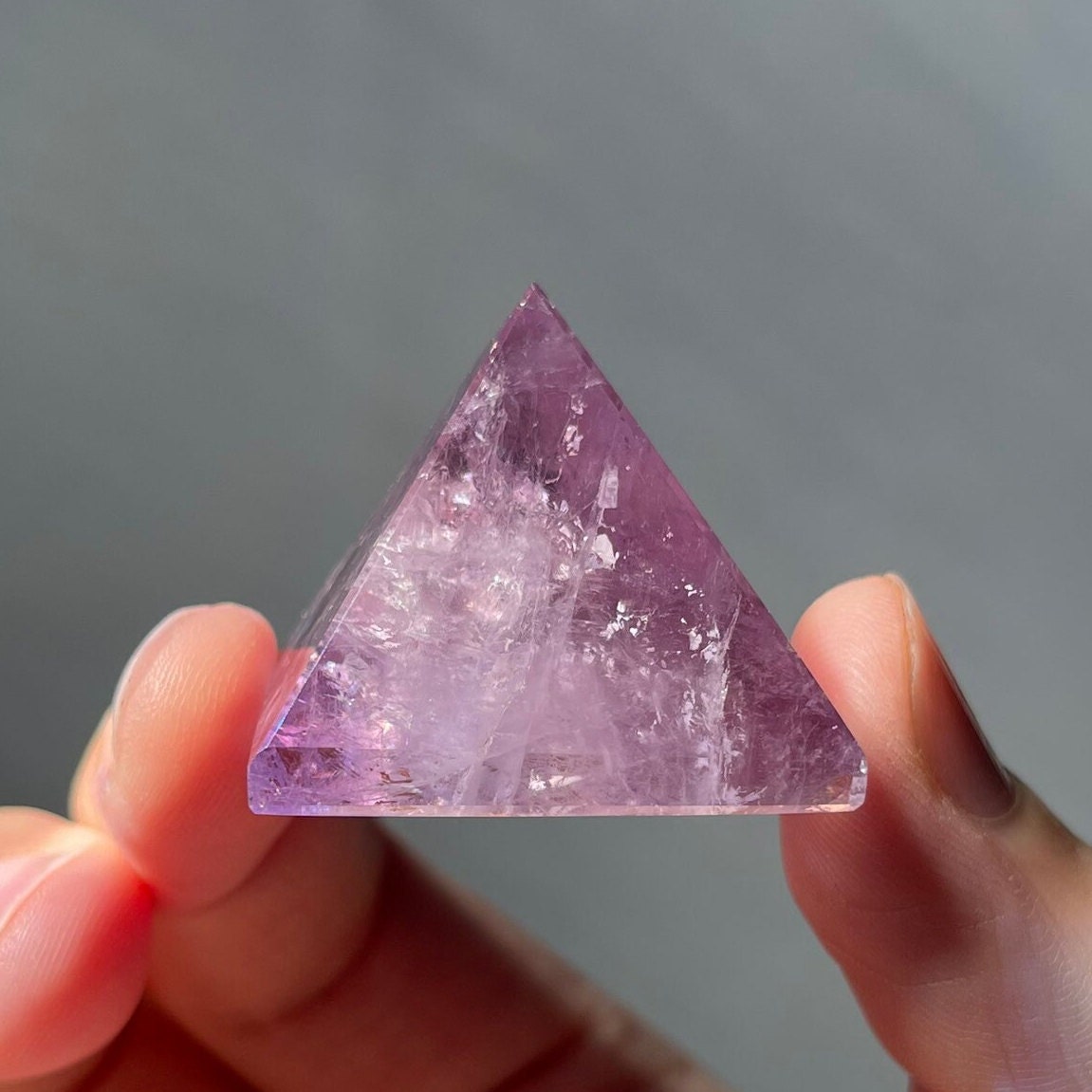 Amethyst Crystal Pyramid | Hand Carved Quartz | Meditation & Healing Crystal