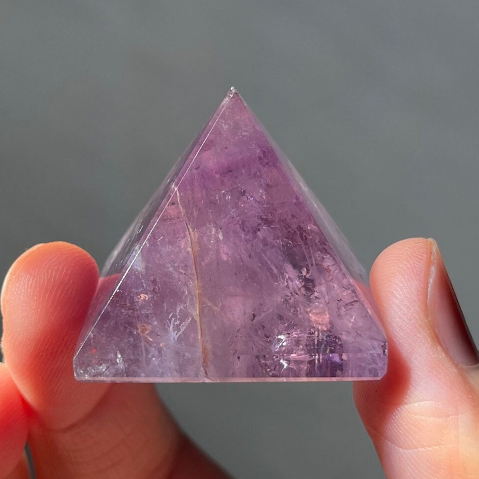 Amethyst Crystal Pyramid | Hand Carved Quartz | Meditation & Healing Crystal