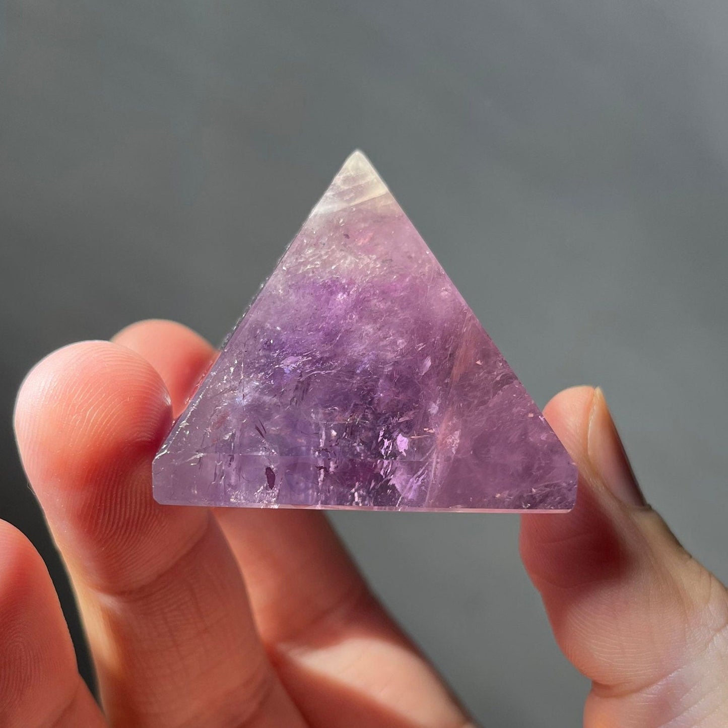 Amethyst Crystal Pyramid | Hand Carved Quartz | Meditation & Healing Crystal