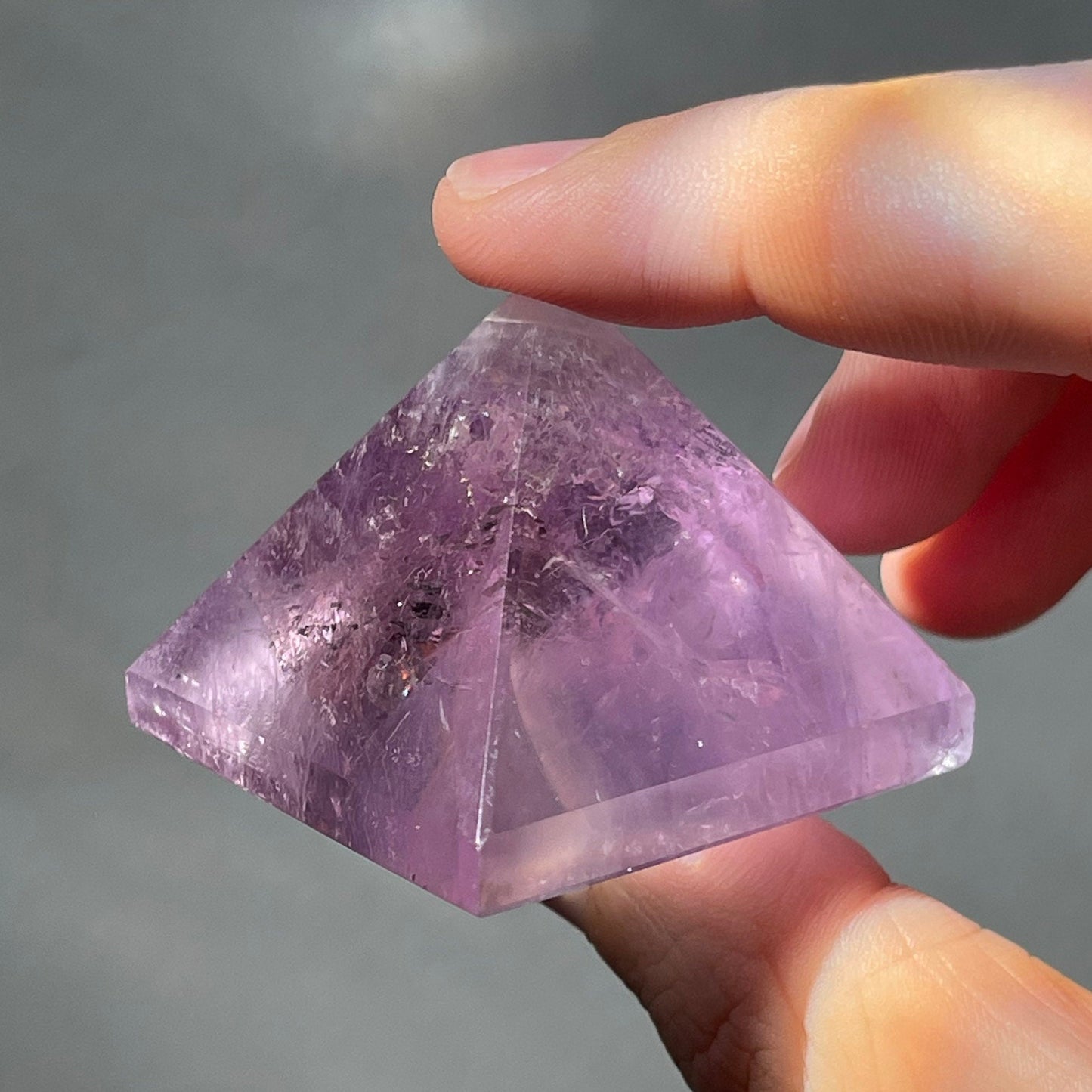 Amethyst Crystal Pyramid | Hand Carved Quartz | Meditation & Healing Crystal