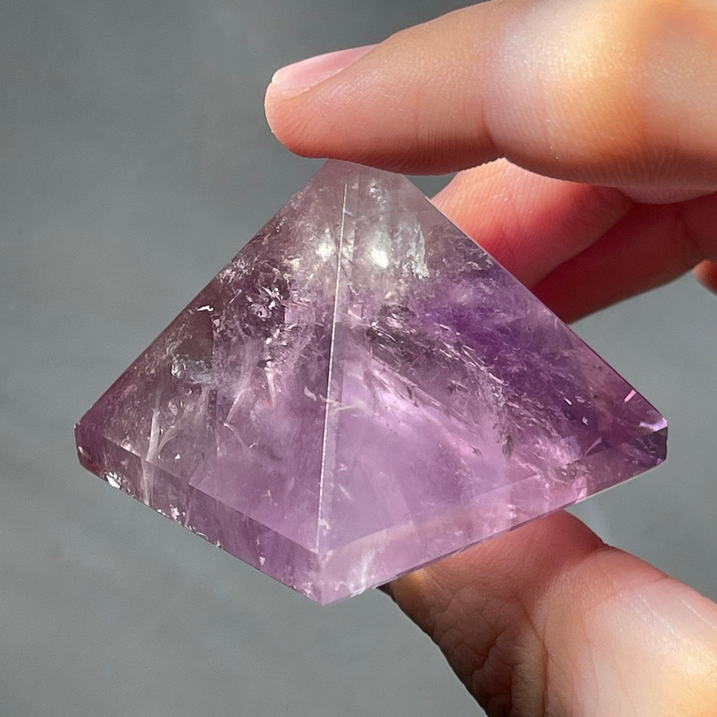 Amethyst Crystal Pyramid | Hand Carved Quartz | Meditation & Healing Crystal