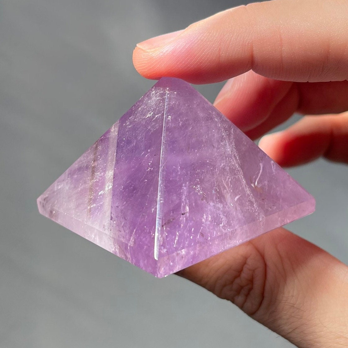 Amethyst Crystal Pyramid | Hand Carved Quartz | Meditation & Healing Crystal