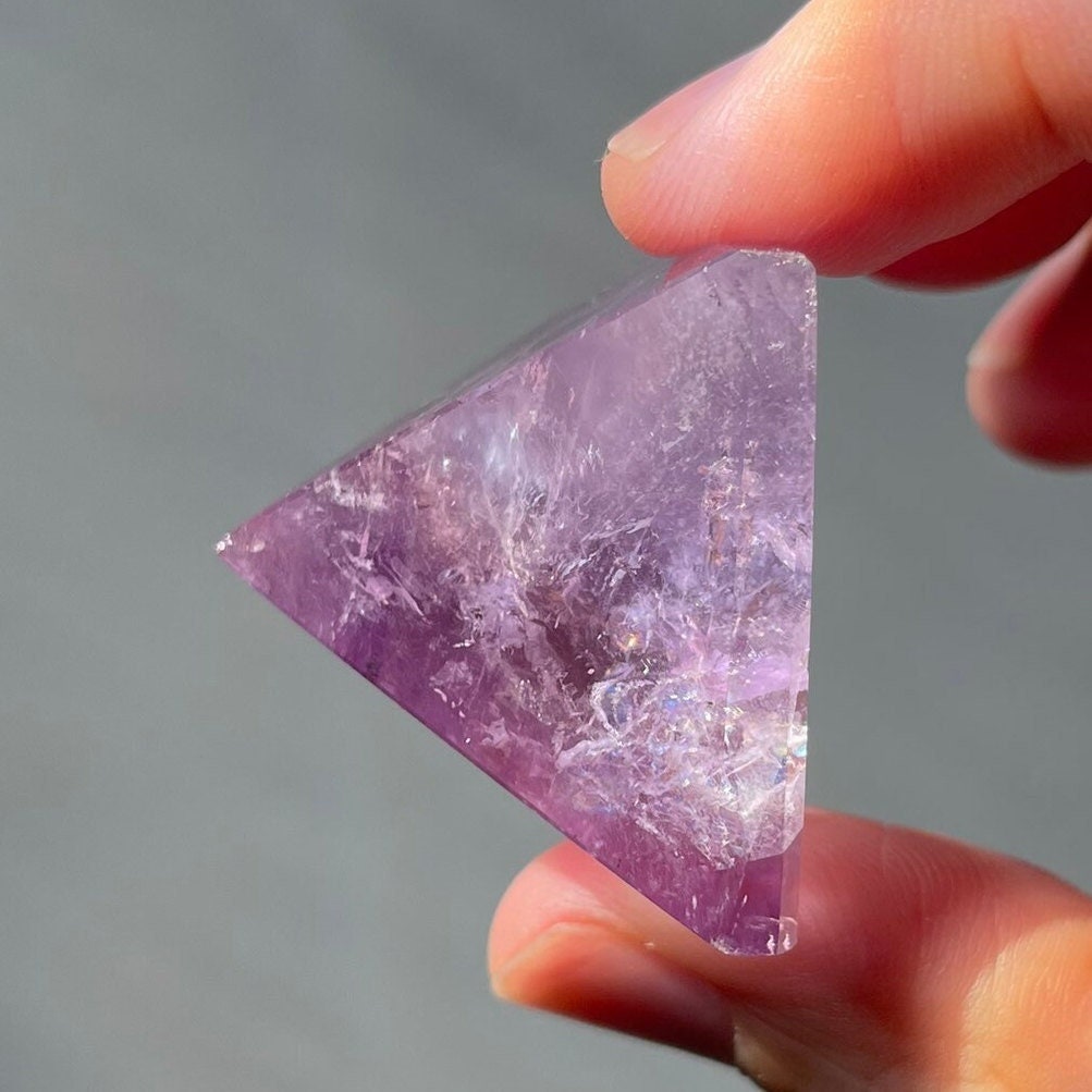 Amethyst Crystal Pyramid | Hand Carved Quartz | Meditation & Healing Crystal