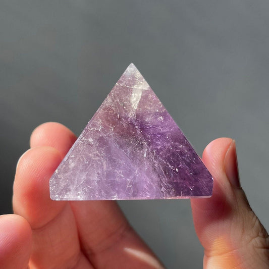 Amethyst Crystal Pyramid | Hand Carved Quartz | Meditation & Healing Crystal