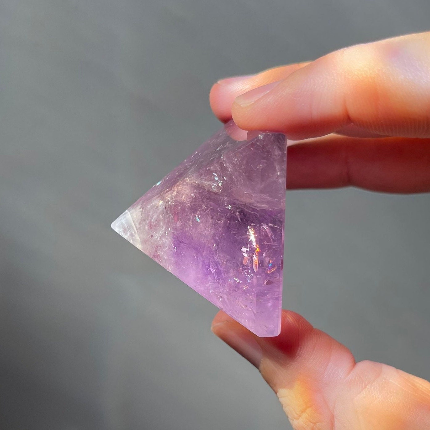 Amethyst Crystal Pyramid | Hand Carved Quartz | Meditation & Healing Crystal