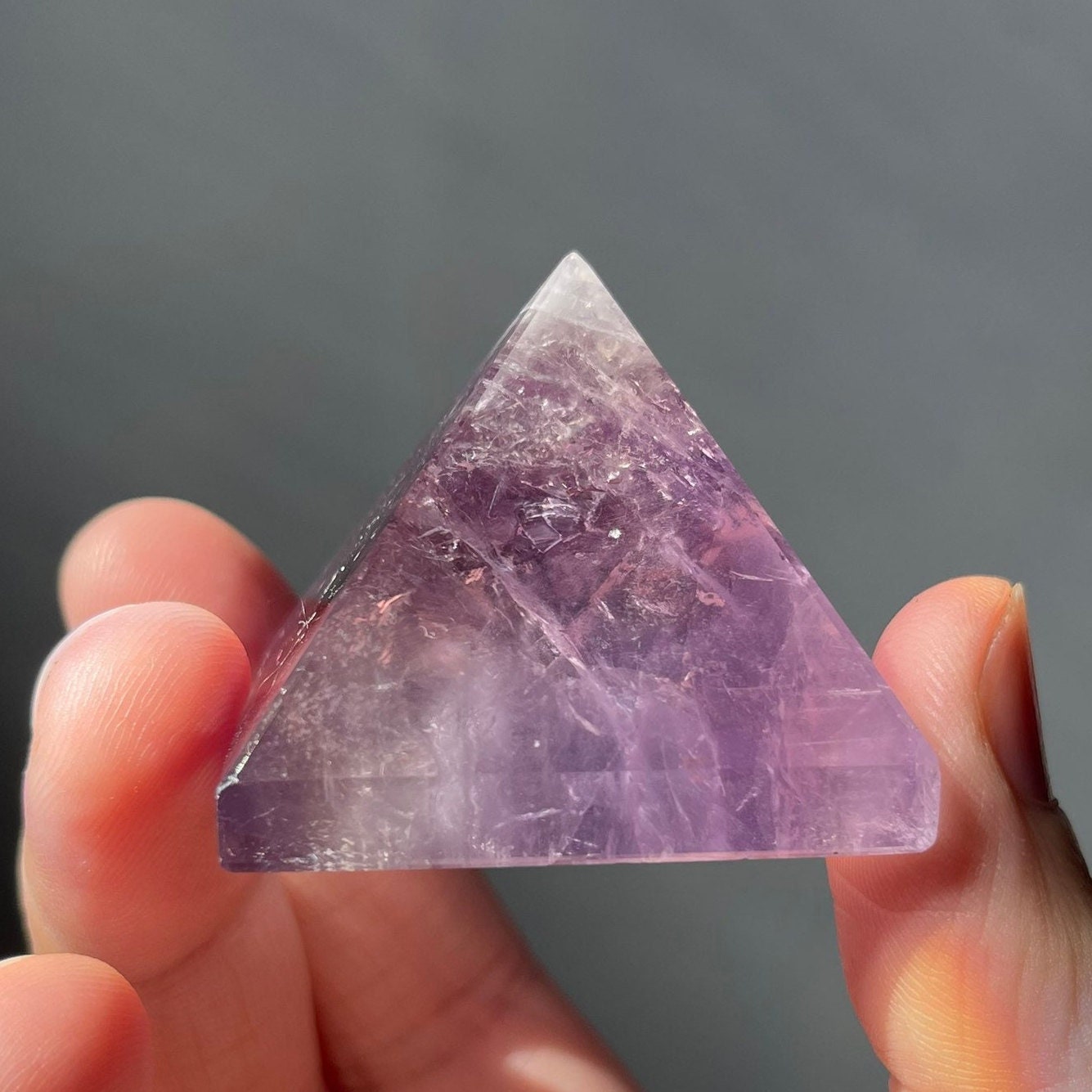 Amethyst Crystal Pyramid | Hand Carved Quartz | Meditation & Healing Crystal