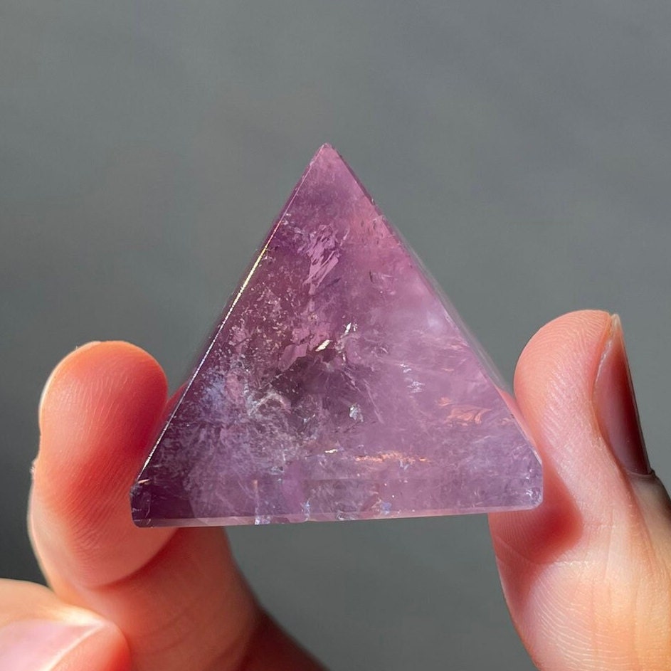 Amethyst Crystal Pyramid | Hand Carved Quartz | Meditation & Healing Crystal