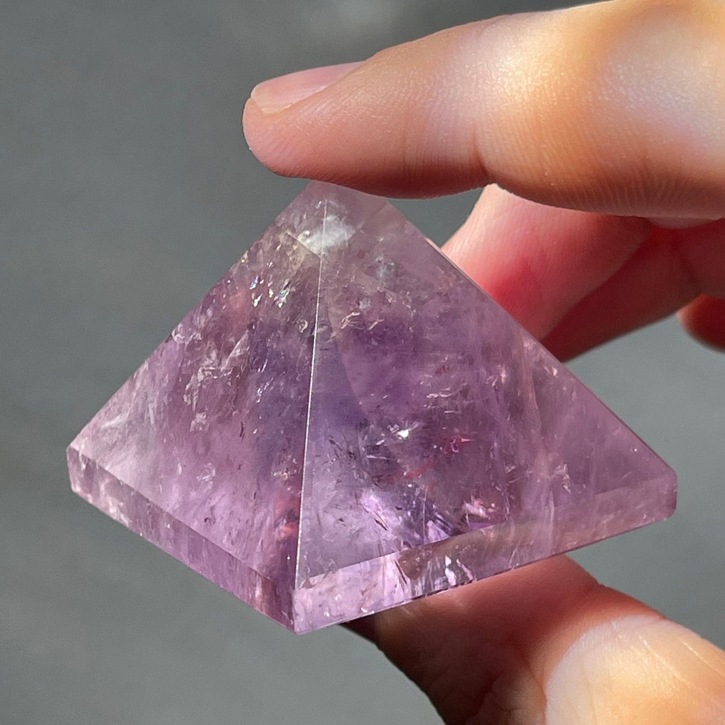 Amethyst Crystal Pyramid | Hand Carved Quartz | Meditation & Healing Crystal