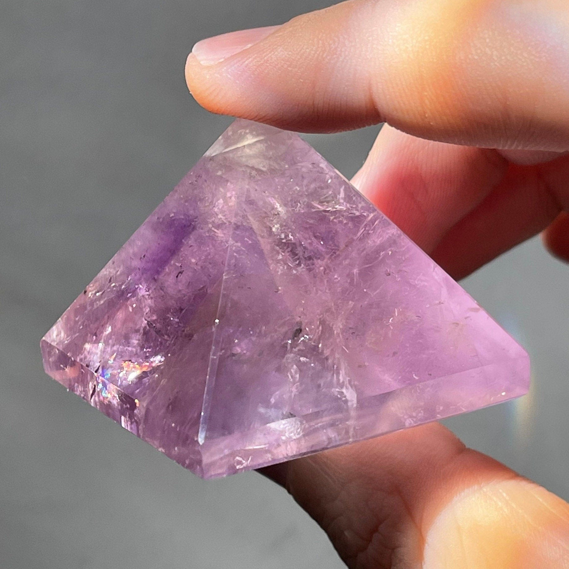 Amethyst Crystal Pyramid | Hand Carved Quartz | Meditation & Healing Crystal