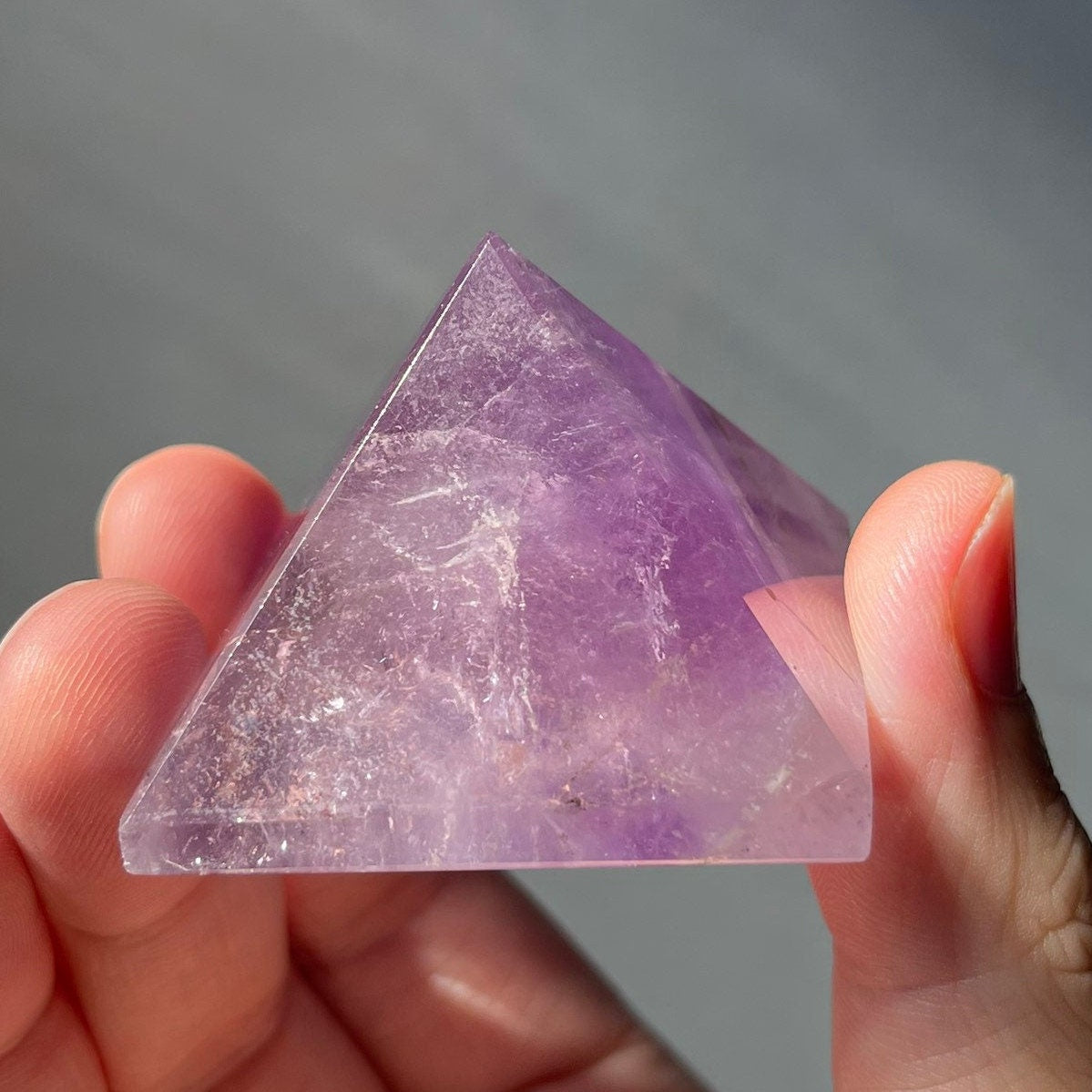 Amethyst Crystal Pyramid | Hand Carved Quartz | Meditation & Healing Crystal