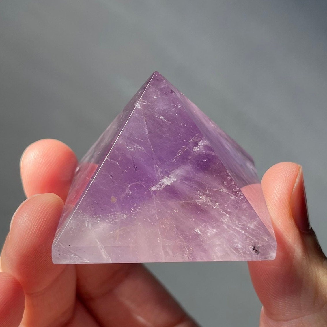 Amethyst Crystal Pyramid | Hand Carved Quartz | Meditation & Healing Crystal