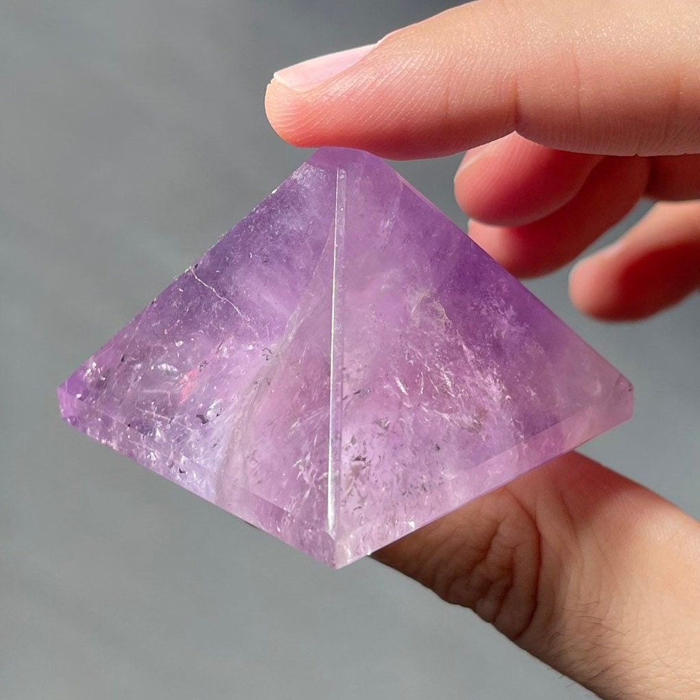 Amethyst Crystal Pyramid | Hand Carved Quartz | Meditation & Healing Crystal