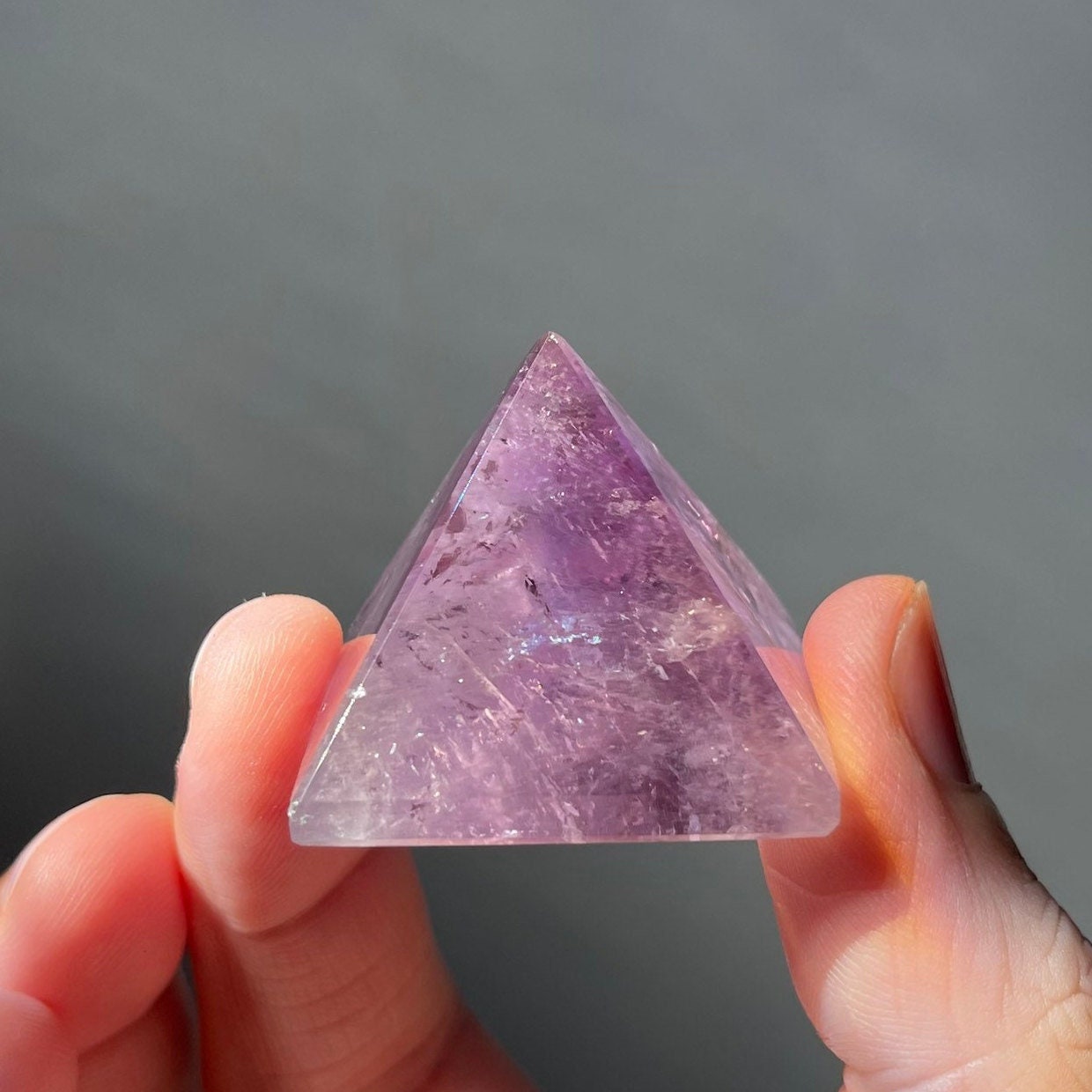 Amethyst Crystal Pyramid | Hand Carved Quartz | Meditation & Healing Crystal