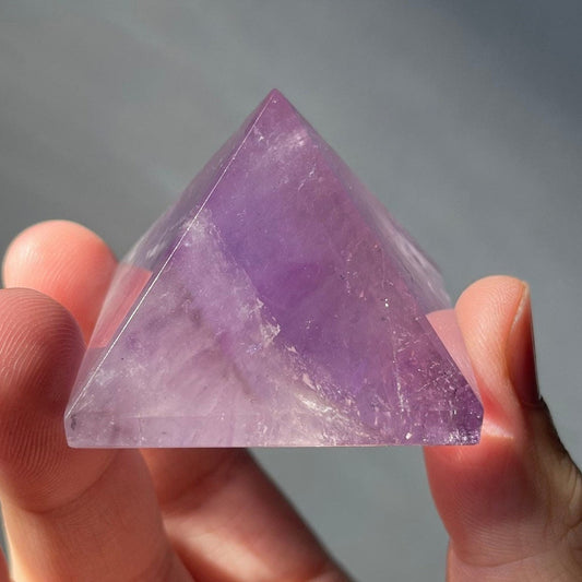 Amethyst Crystal Pyramid | Hand Carved Quartz | Meditation & Healing Crystal