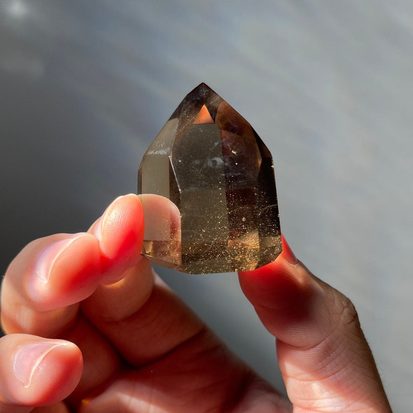 Genuine Smoky Citrine Point with Half Phantoms | Crystal Tower | From Brazil | Healing & Crystal Wand