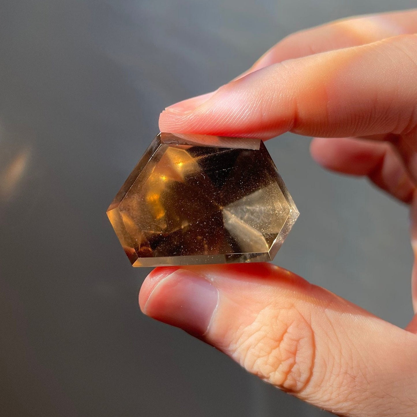 Genuine Smoky Citrine Point with Half Phantoms | Crystal Tower | From Brazil | Healing & Crystal Wand