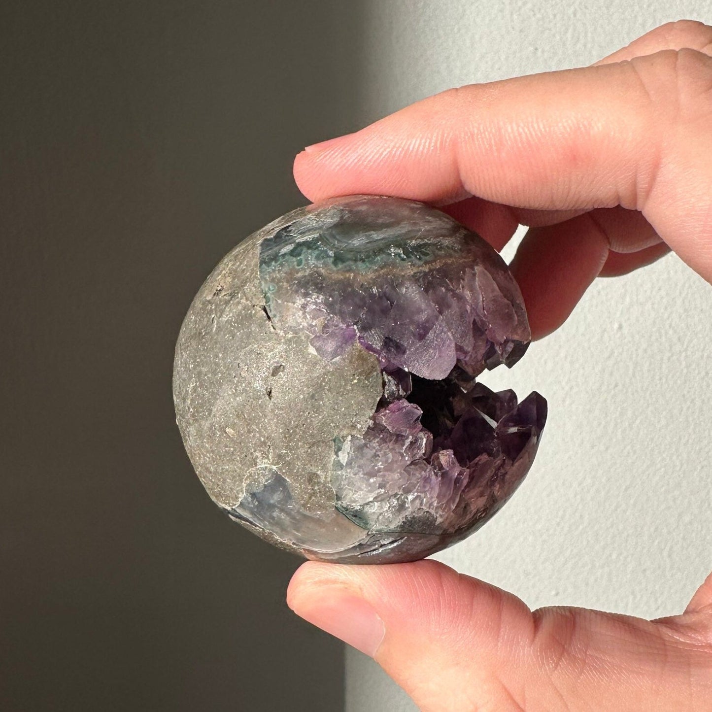 Amethyst Agate Druzy Sphere | Deep Purple | Geode Crystal Ball | Meditation & Crystal Healing