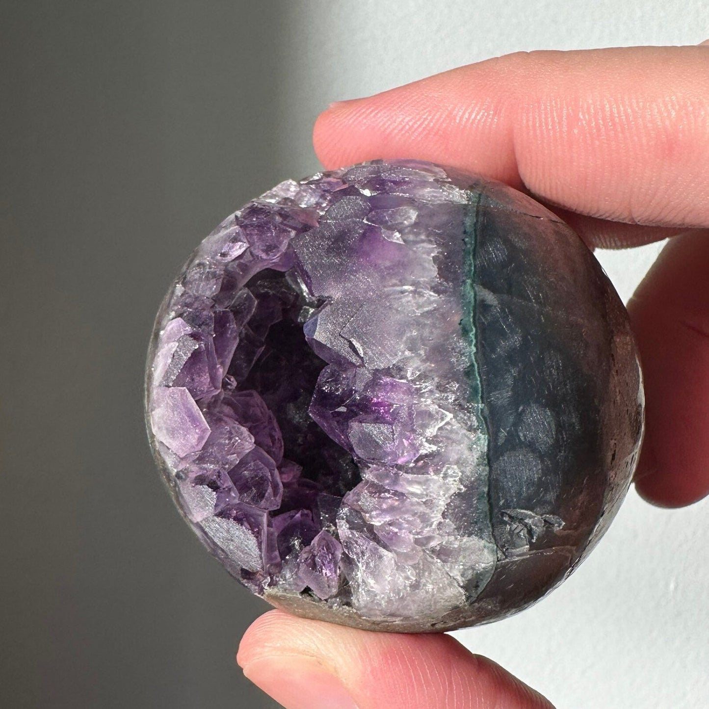 Amethyst Agate Druzy Sphere | Deep Purple | Geode Crystal Ball | Meditation & Crystal Healing