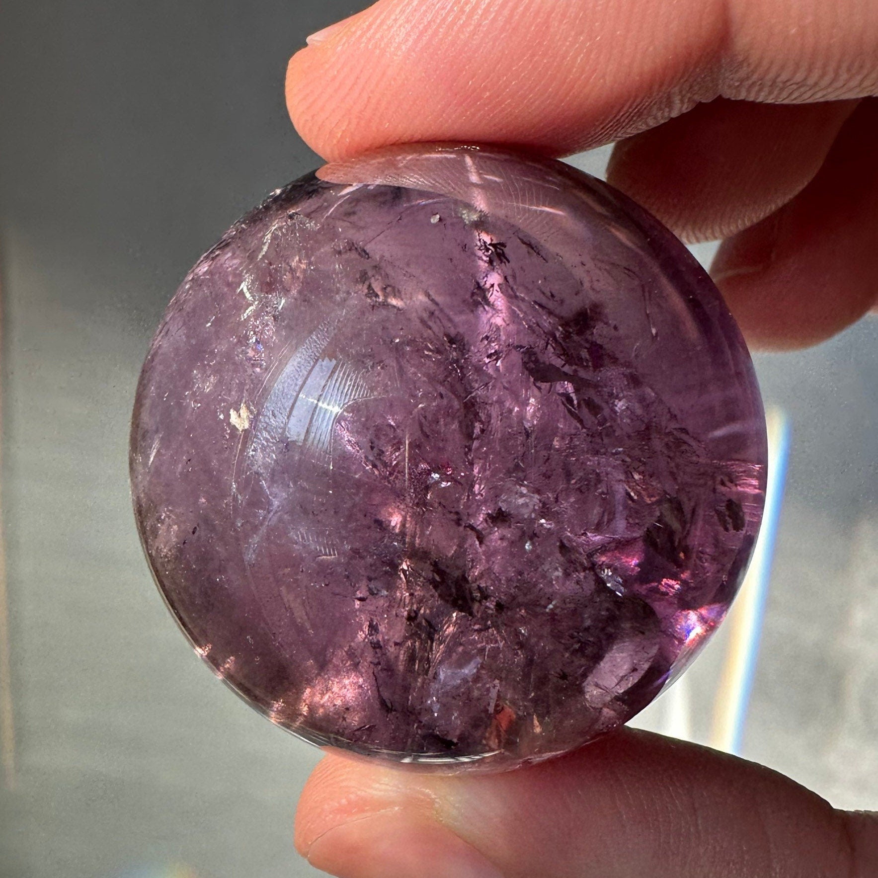 High Quality Mini Purple Amethyst Crystal Sphere | Many Strong Rainbows | AAA Crystal Ball | From Brazil | Meditation & Crystal Healing