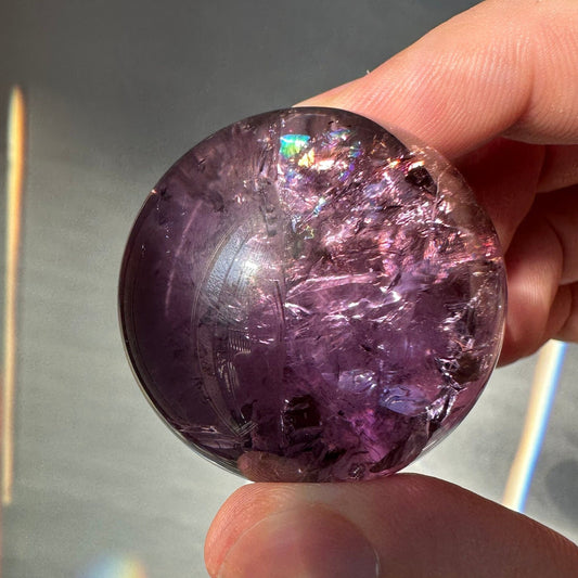 High Quality Mini Purple Amethyst Crystal Sphere | Many Strong Rainbows | AAA Crystal Ball | From Brazil | Meditation & Crystal Healing