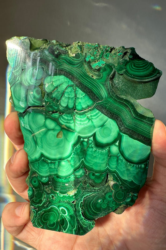 Genuine Malachite Slab | Polished | Meditation & Healing Crystal