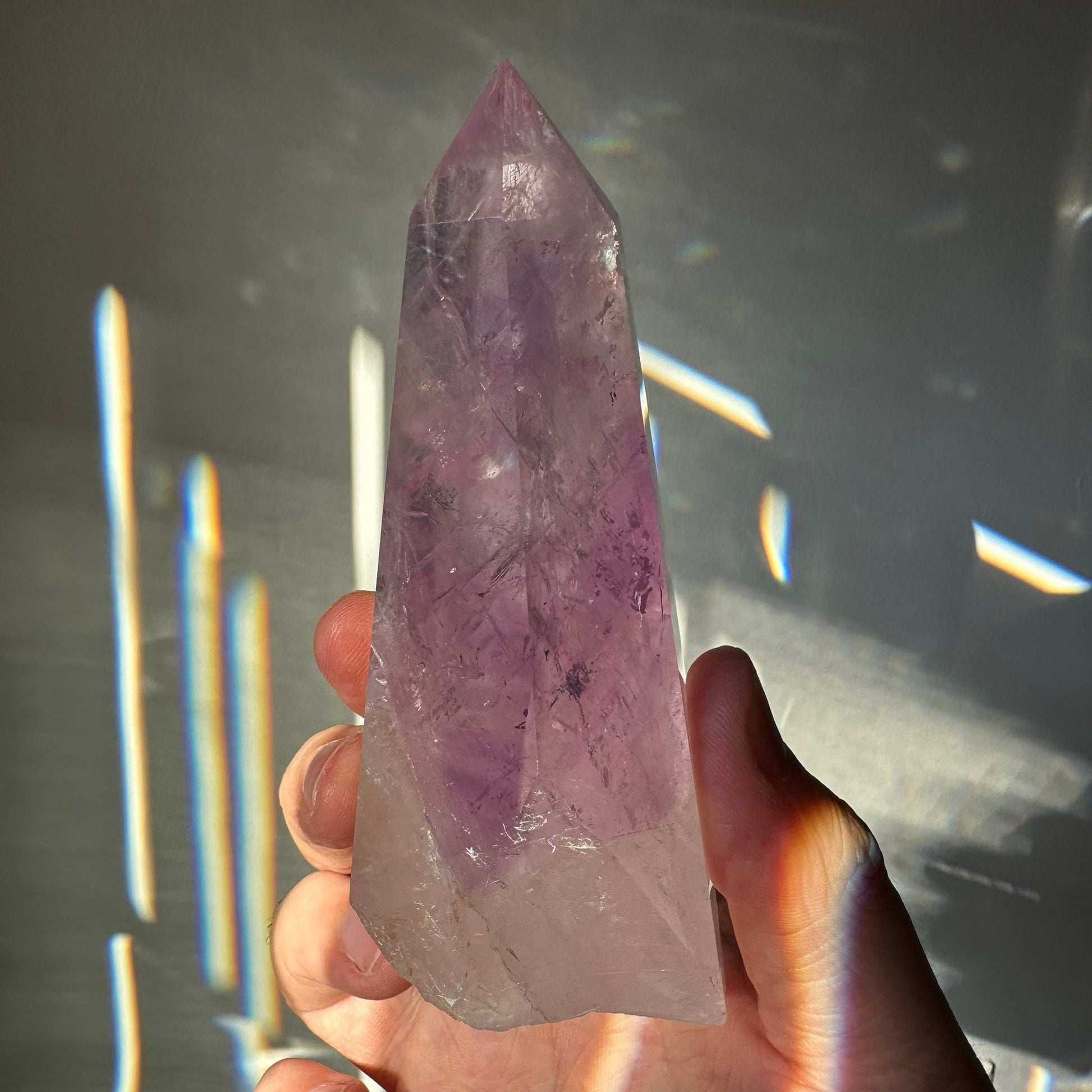 Beautiful Amethyst Crystal Tower | Unique | Hand Carved | Large Crystal Point | Healing & Meditation Wand