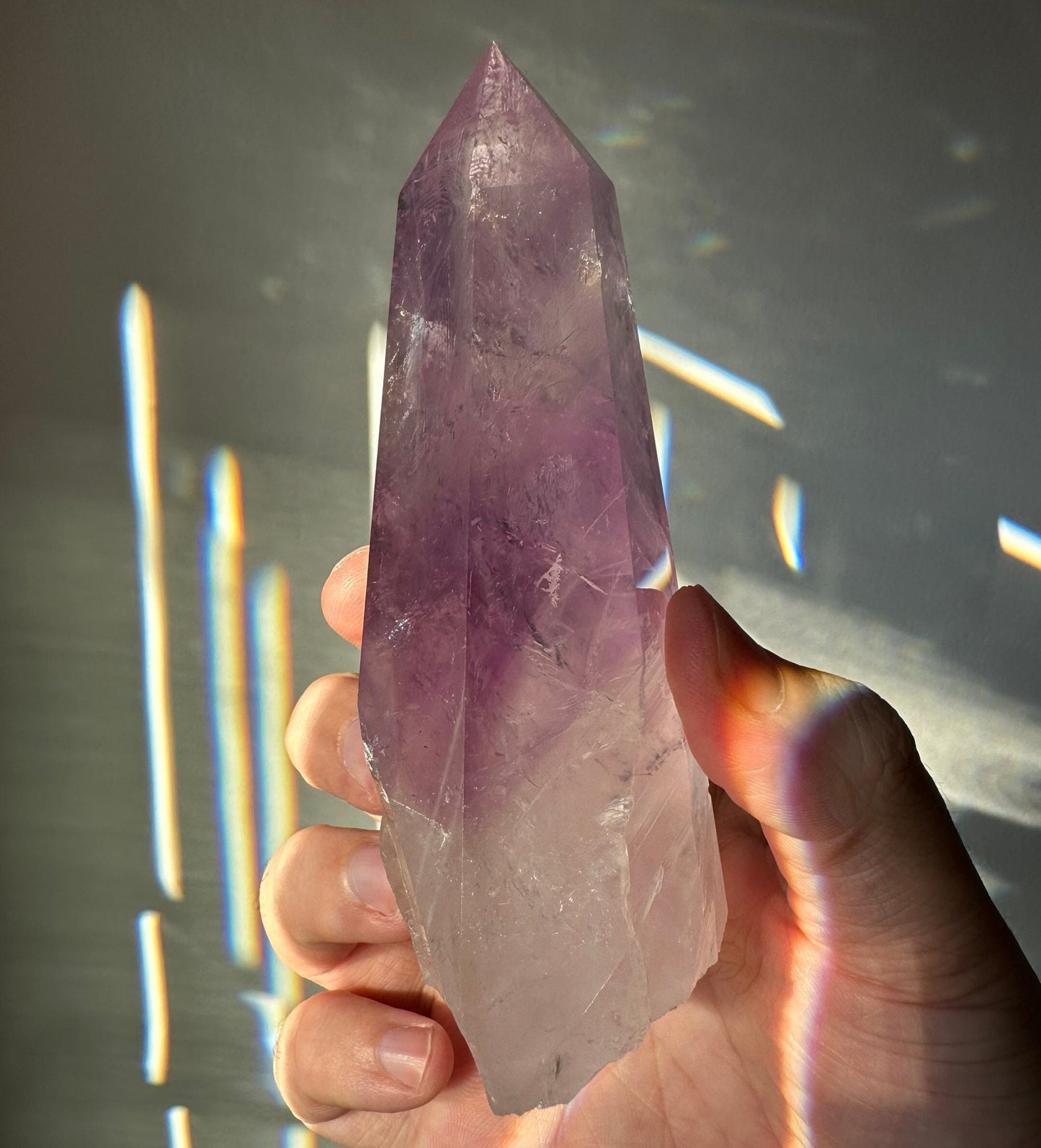 Beautiful Amethyst Crystal Tower | Unique | Hand Carved | Large Crystal Point | Healing & Meditation Wand