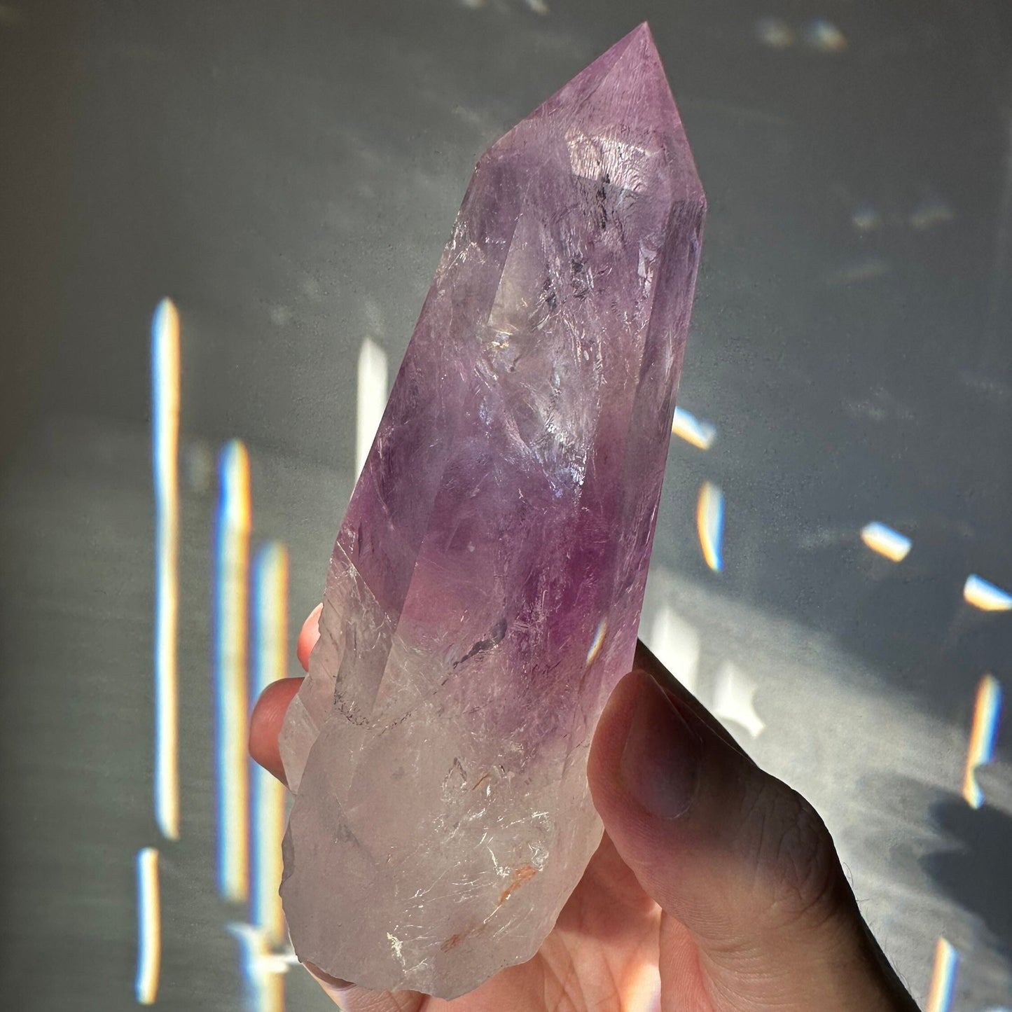 Beautiful Amethyst Crystal Tower | Unique | Hand Carved | Large Crystal Point | Healing & Meditation Wand